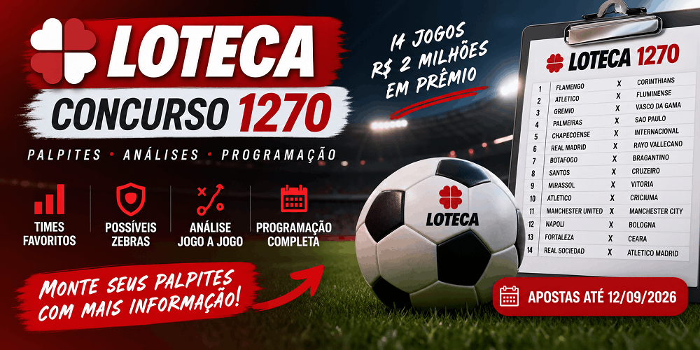 Quais são os palpites para a Loteca 1270?