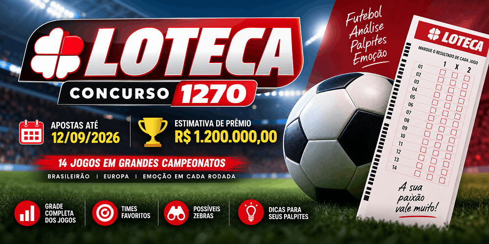 Programação da Loteca 1270: veja a grade dos 14 jogos