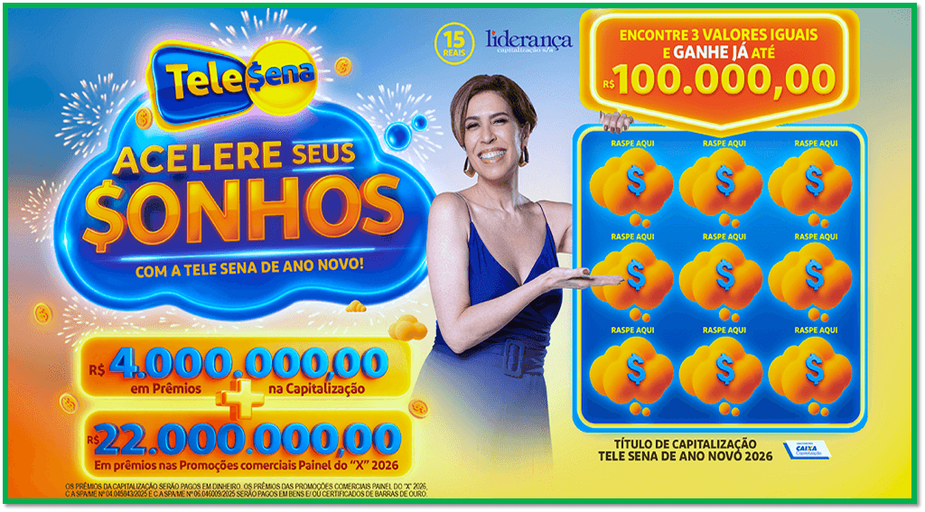 Campanha da Tele Sena de ano novo 2026