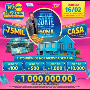 Resultado Tele sena semanal edição 39