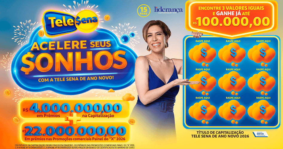 Tele sena de ano novo 2026 mais e menos pontos