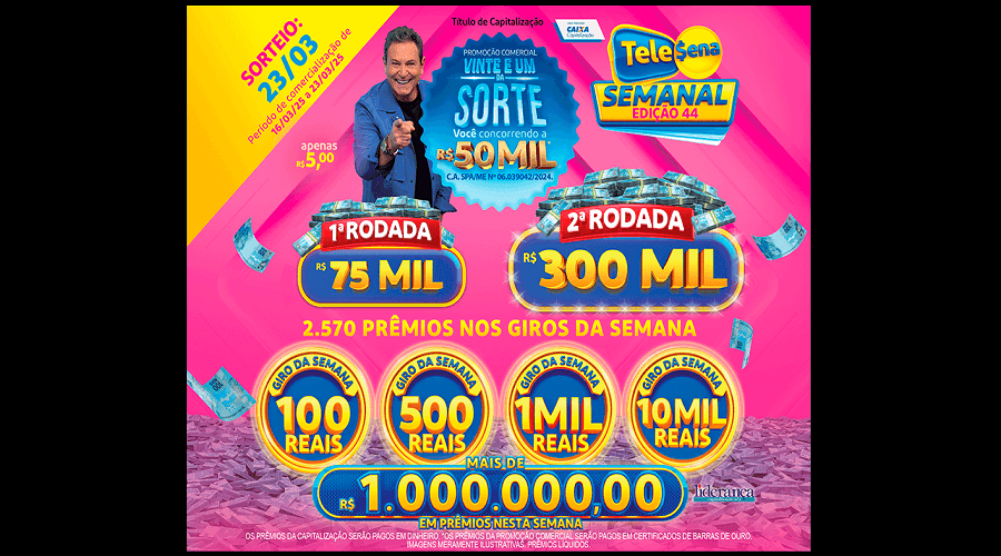 Resultado Tele sena semanal edição 44 Resultado Tele sena semanal edição 44