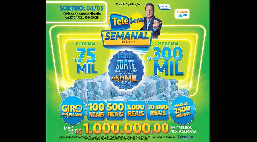 Resultado da Tele sena semanal premiada dição 50 Resultado da Tele sena semanal premiada dição 50