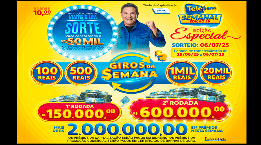 Resultado da Tele sena semanal amarela edição 59 Resultado da Tele sena semanal amarela edição 59