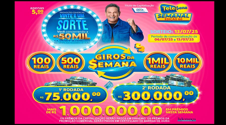 Resultado da Tele sena semanal rosa edição 60 Resultado da Tele sena semanal rosa edição 60