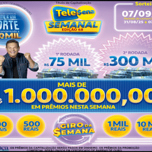 Resultado da Tele sena semanal lilás edição 68