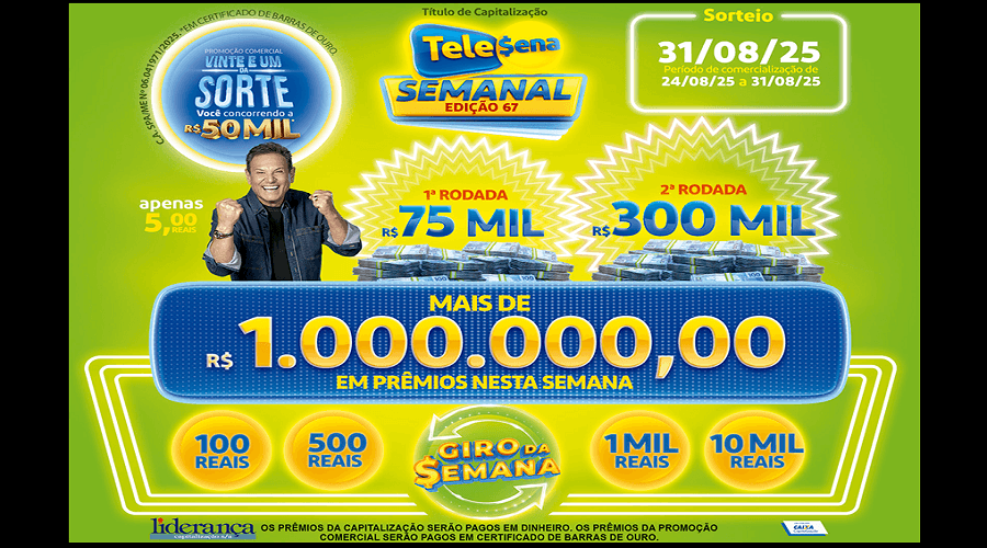 Resultado da Tele sena semanal verde edição 67 Resultado da Tele sena semanal verde edição 67