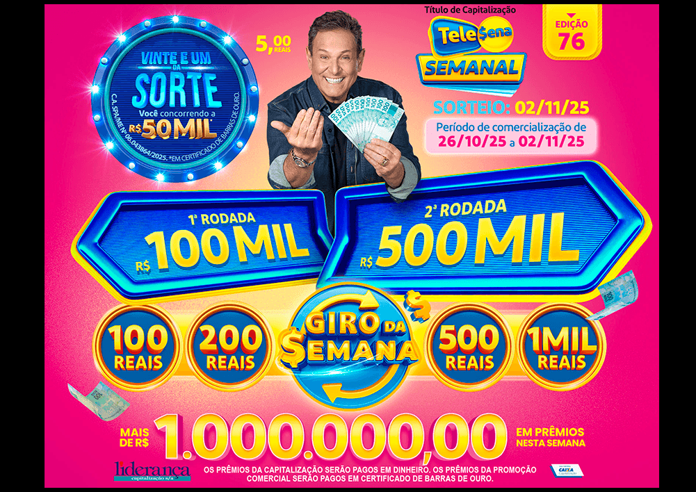 Resultado da Tele sena semanal rosa edição 76