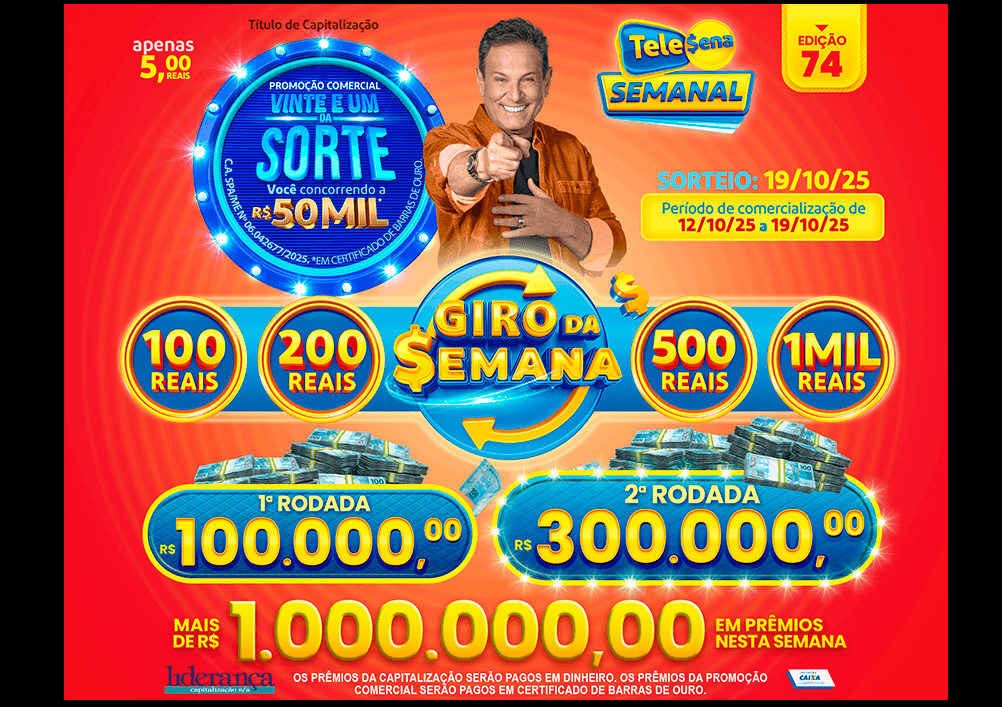 Resultado da Tele sena semanal vermelha edição 74