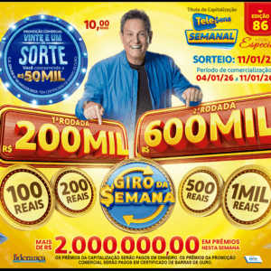 Resultado da Tele Sena Semanal Amarela Edição 86