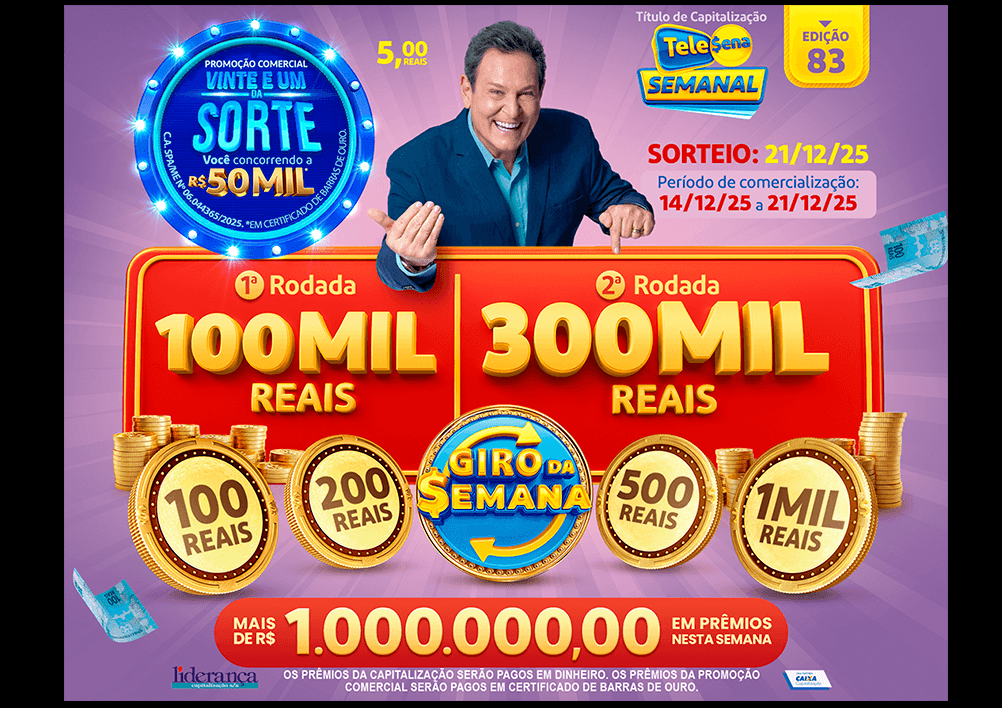 Resultado da Tele sena semanal lilás edição 83