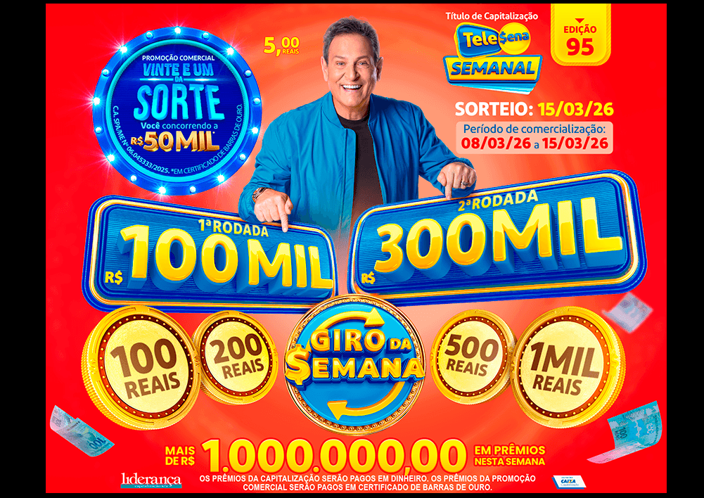 Resultado da Tele Sena Semanal Vermelha Edição 95