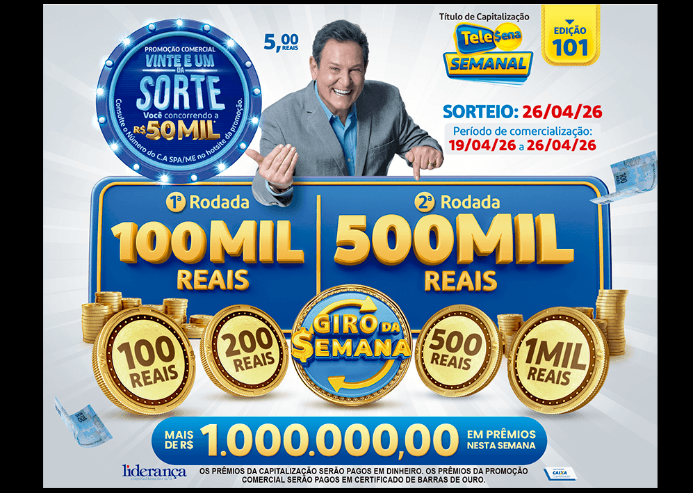 Resultado da Tele sena semanal branca edição 101