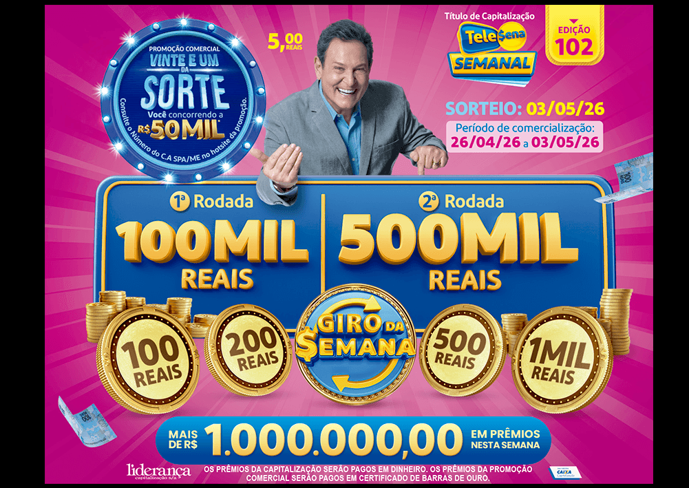 Resultado da Tele sena semanal rosa edição 102